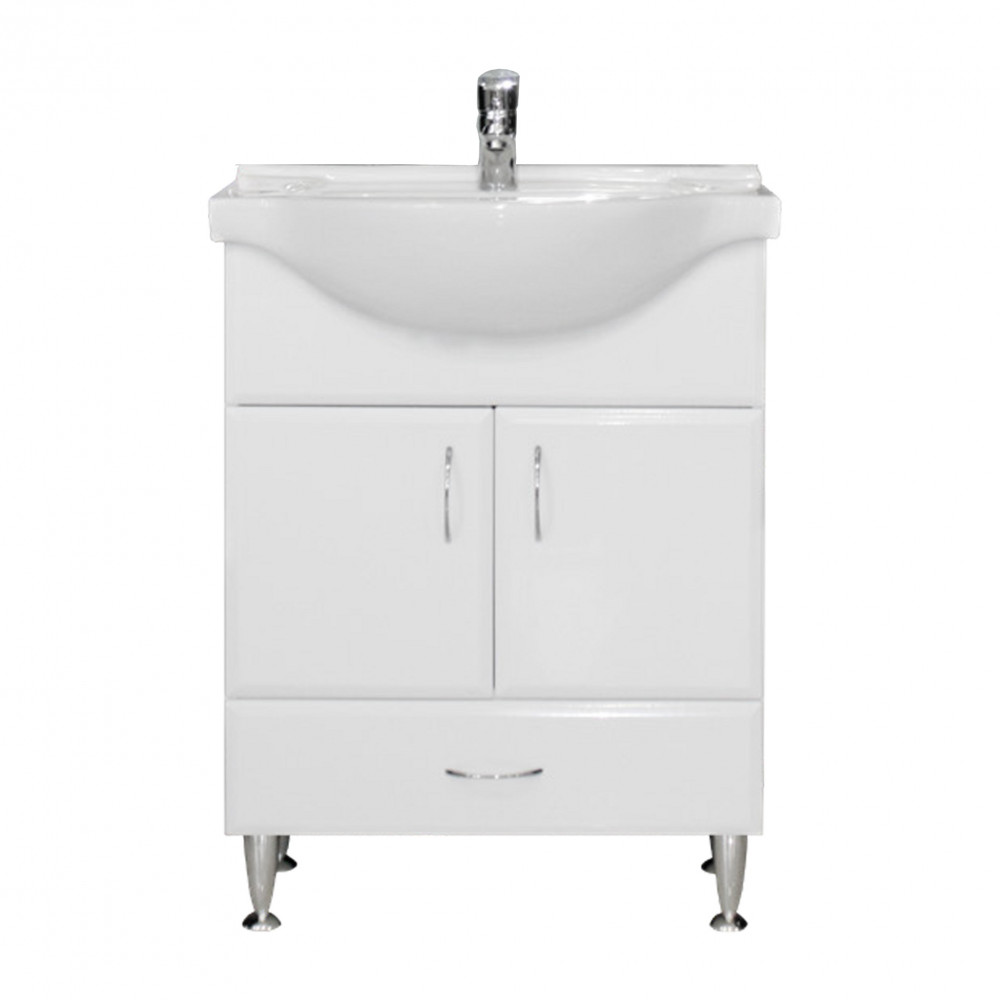 Bianca Plus 65 alsó szekrény mosdóval, magasfényű fehér színben (HX)