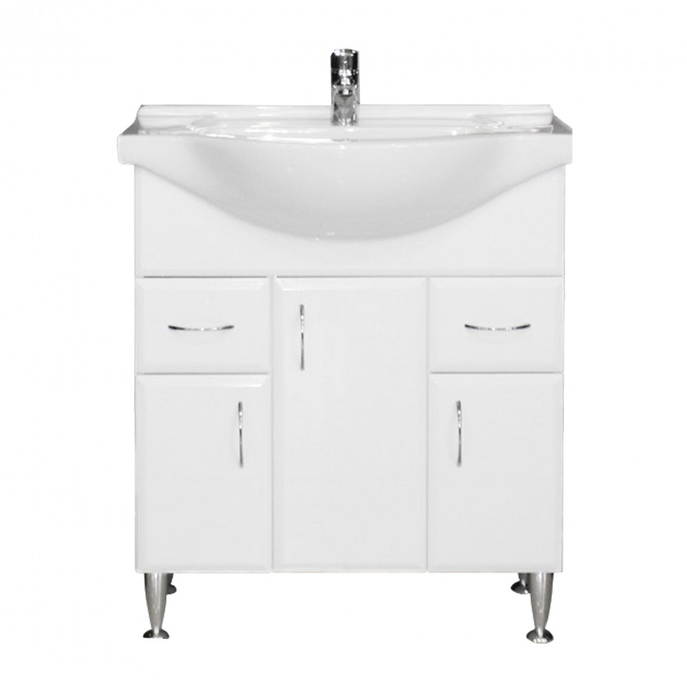Bianca Plus 75 alsó szekrény mosdóval, magasfényű fehér színben (HX)