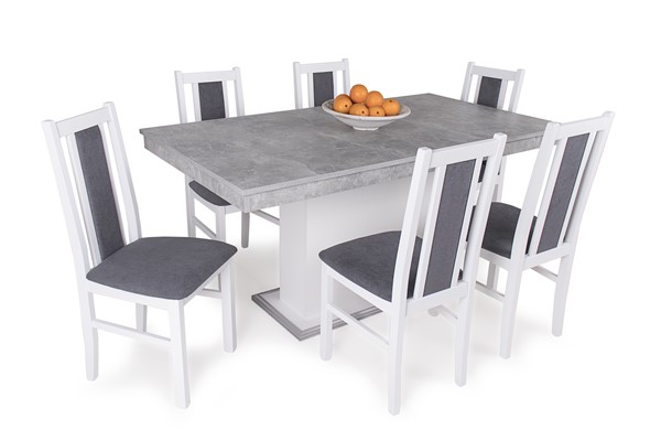 Flóra asztal Félix székkel - 6 személyes étkezőgarnitúra