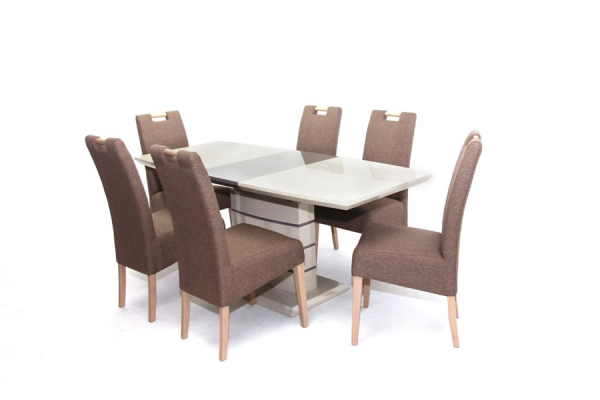 Aurél asztal Atos székkel - 6 személyes étkezőgarnitúra
