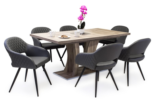 Bella asztal Cristal székkel - 6 személyes étkezőgarnitúra