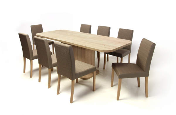 Torino asztal Kanzo székkel - 8 személyes étkezőgarnitúra