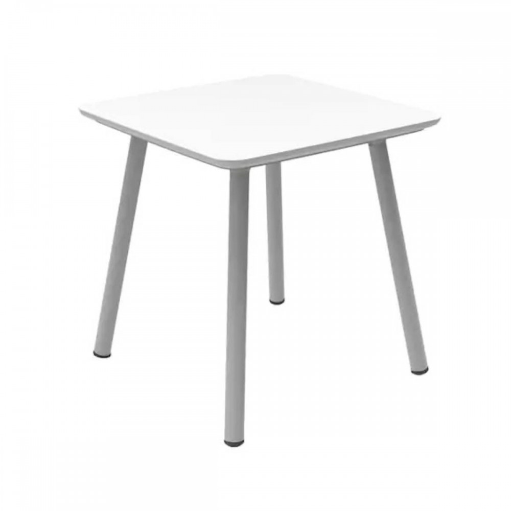 Julien műanyag kerti kisasztal, fehér asztallap, szürke lábak (HX)