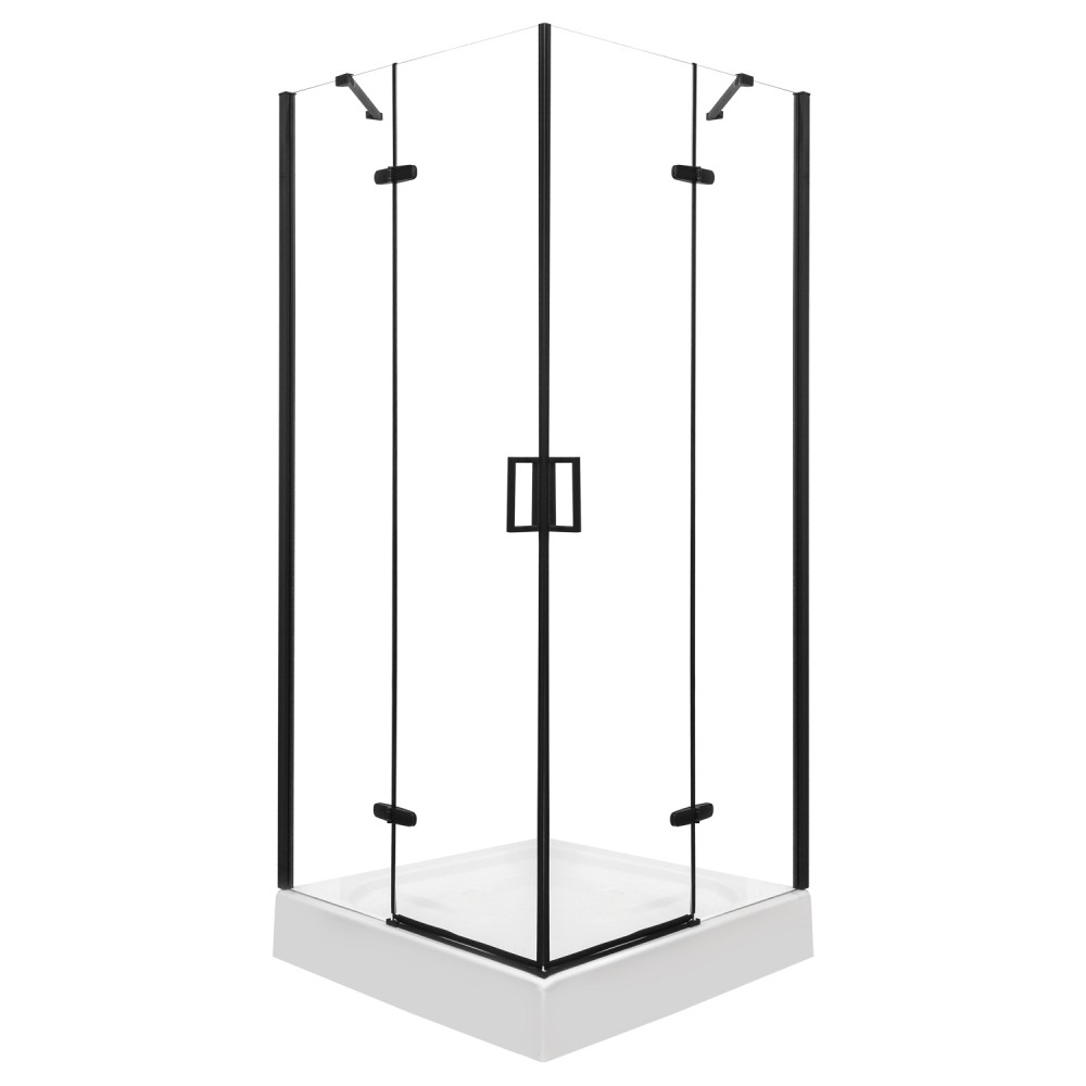 Flow Black szögletes nyílóajtós zuhanykabin 90 cm (HX)