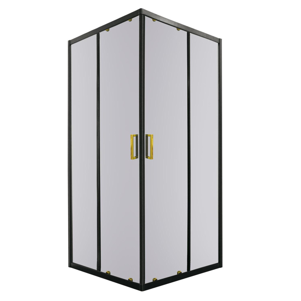 Tiara Square Gold 80x80 cm szögletes zuhanykabin zuhanytálca nélkül (HX)