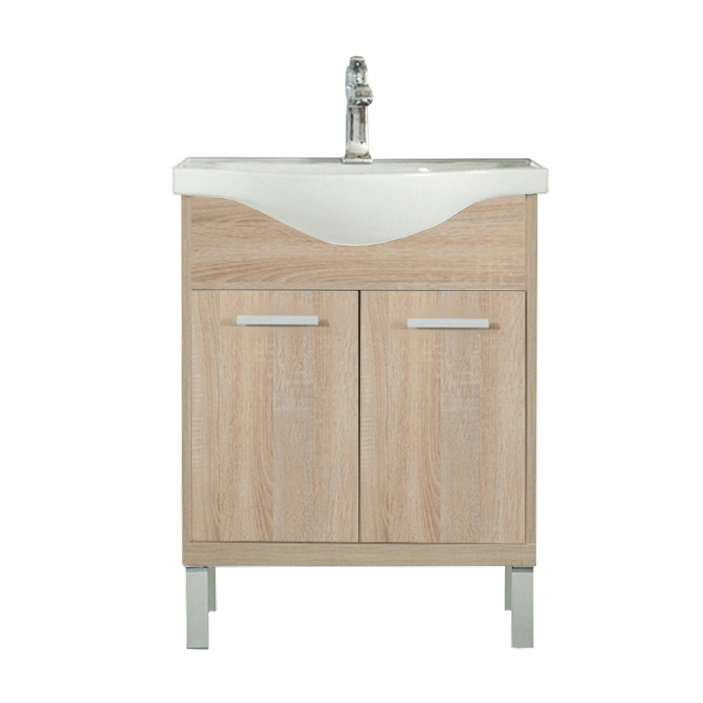 Nerva 65 cm-es bútorhoz alsószekrény, mosdóval, Sonoma tölgy (HX)
