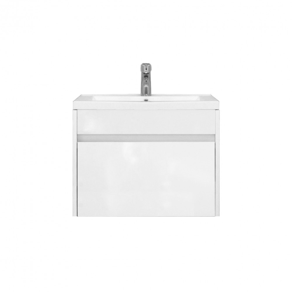 Primo 60 alsó fürdőszoba bútor mosdóval tükörfényes fehér színben (HX)