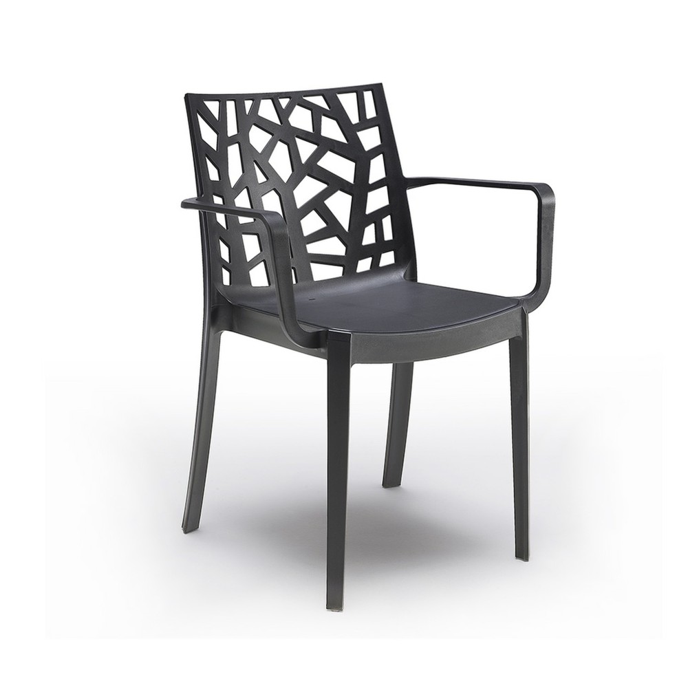 Trinity műanyag karfás kerti szék grafit (HX)