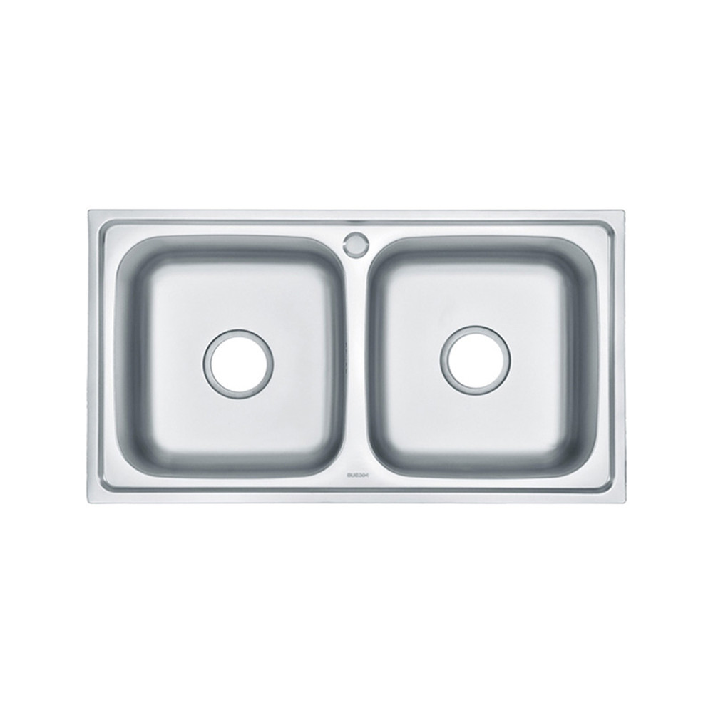 Nago szögletes két medencés rozsdamentes mosogató (HX)