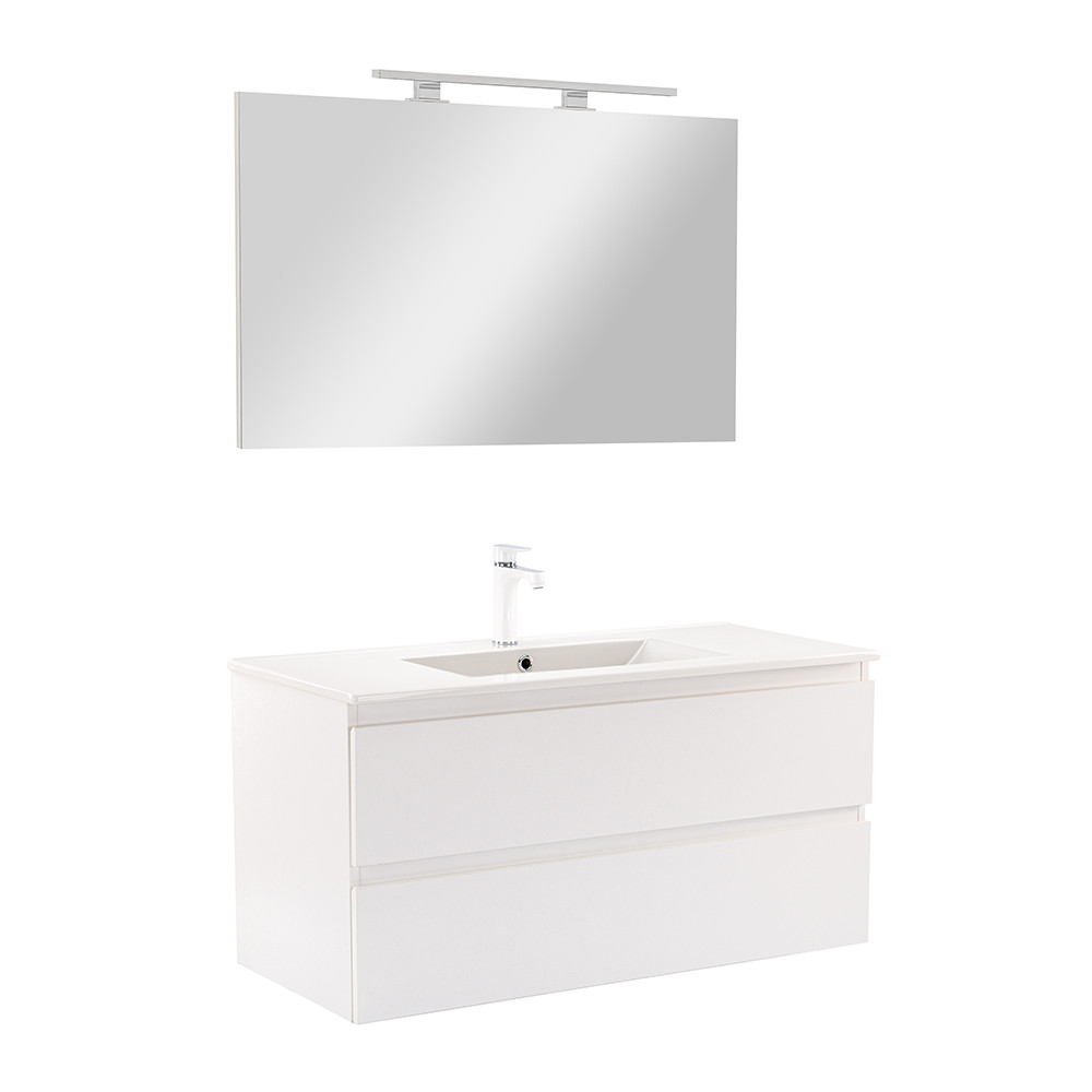 Vario Forte 100 komplett fürdőszoba bútor fehér-fehér (HX)