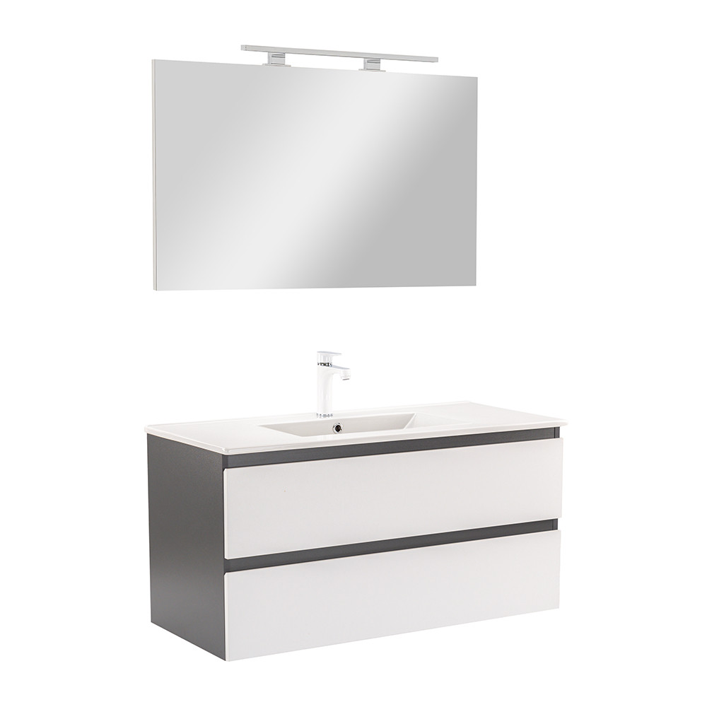 Vario Forte 100 komplett fürdőszoba bútor antracit-fehér (HX)