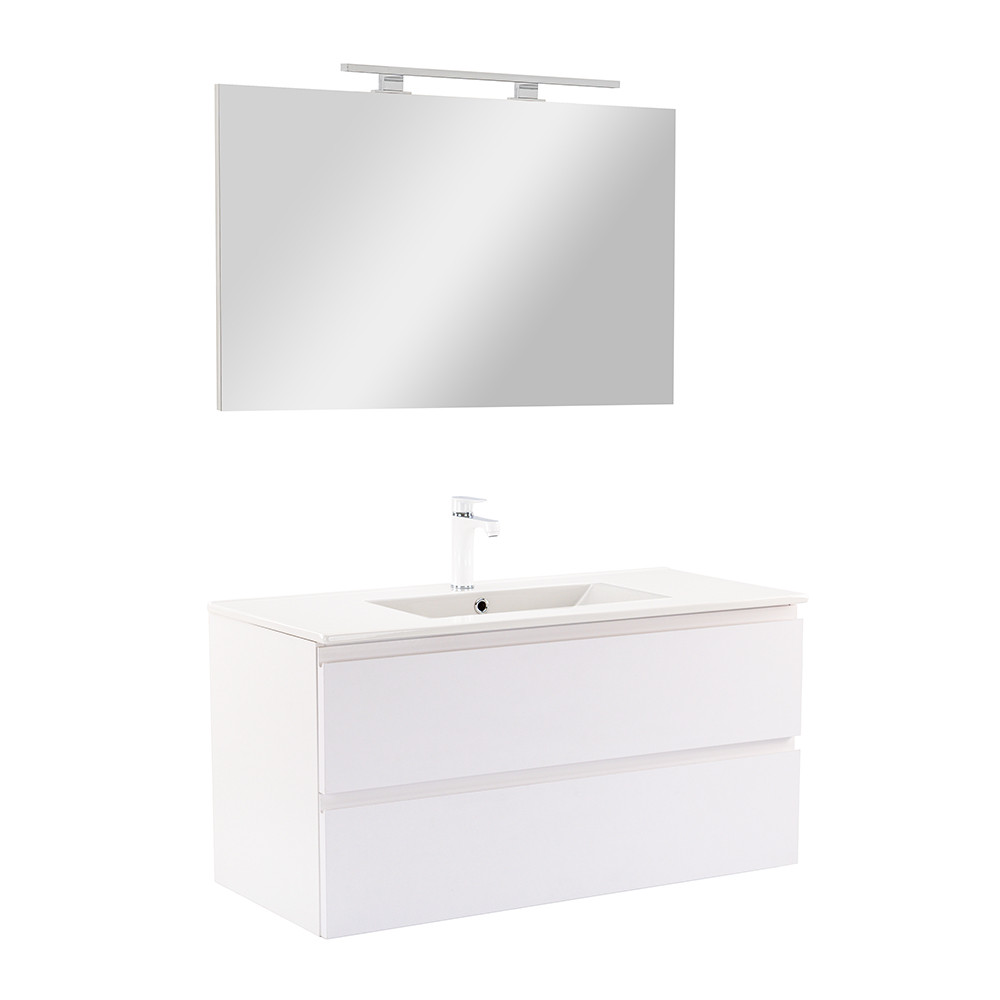 Vario Pull 100 komplett fürdőszoba bútor fehér-fehér (HX)