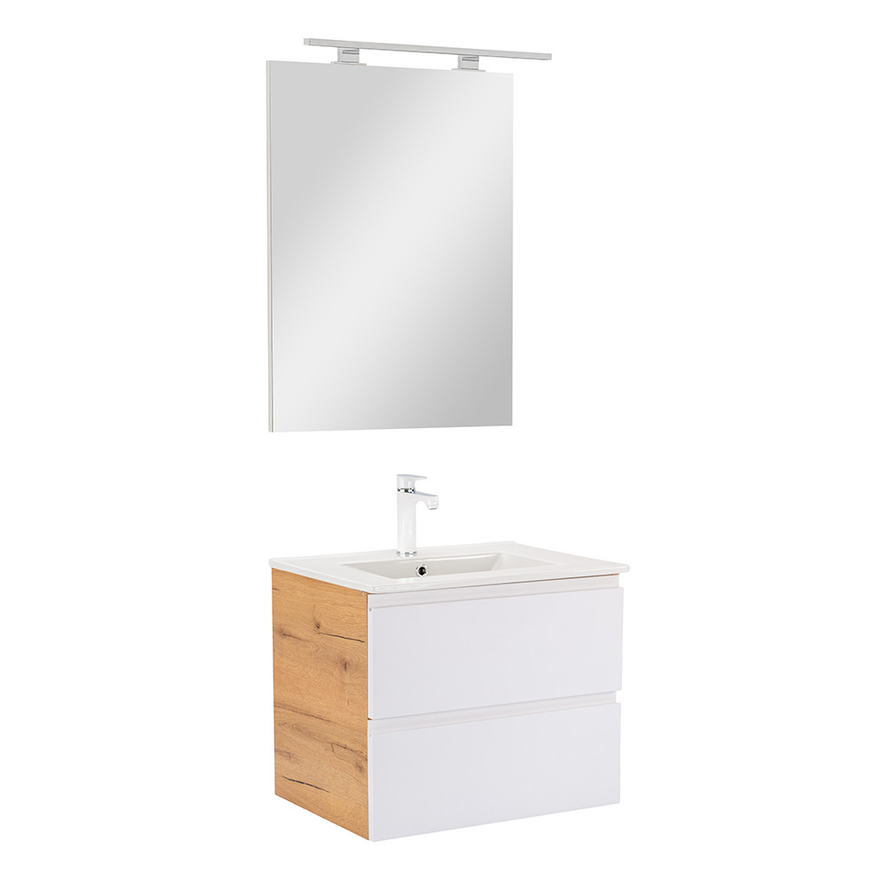 Vario Pull 60 komplett fürdőszoba bútor tölgy-fehér (HX)