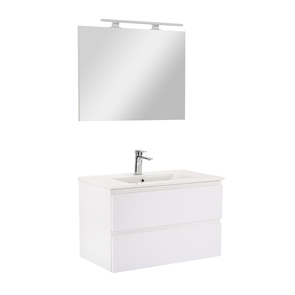 Vario Pull 80 komplett fürdőszoba bútor fehér-fehér (HX)