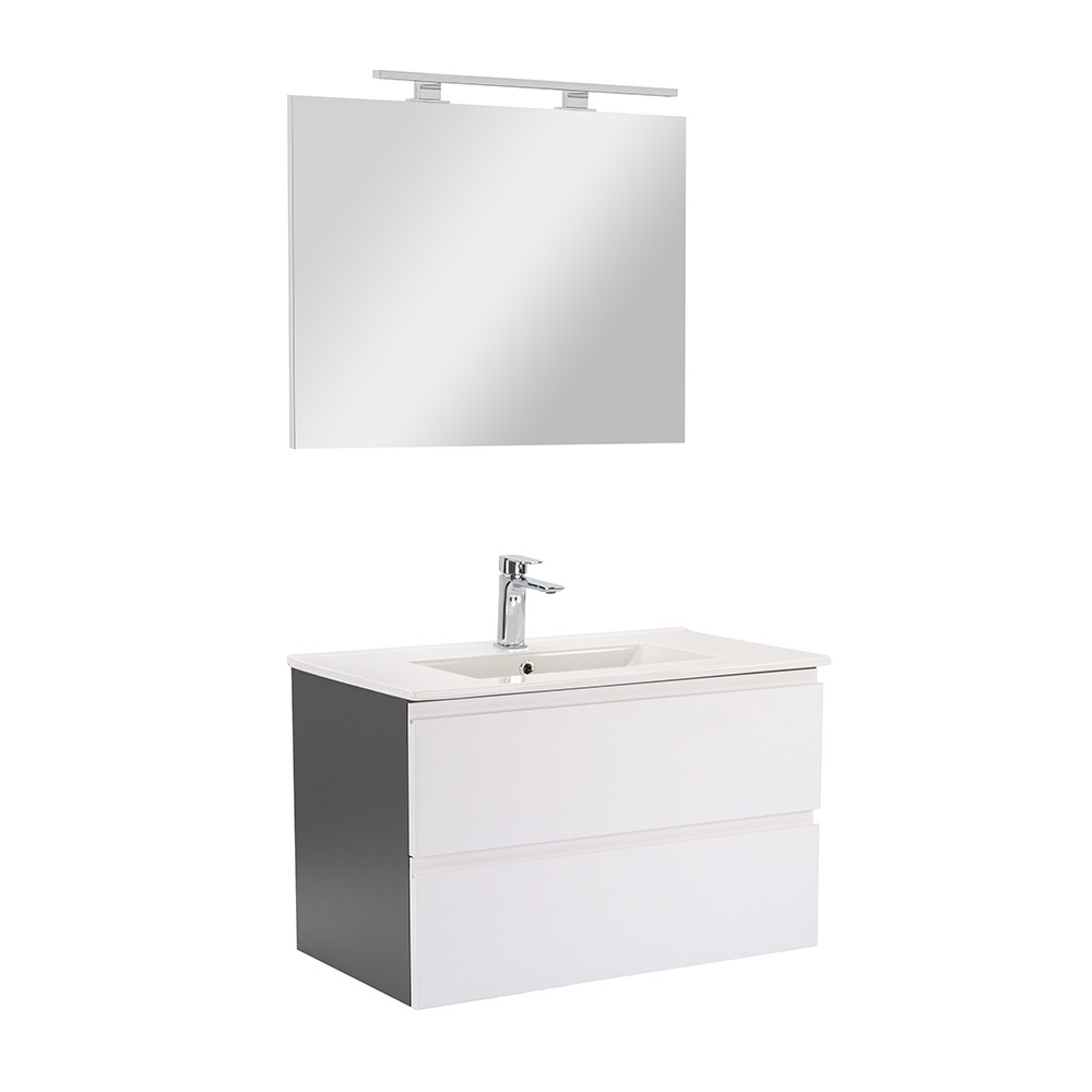 Vario Pull 80 komplett fürdőszoba bútor antracit-fehér (HX)