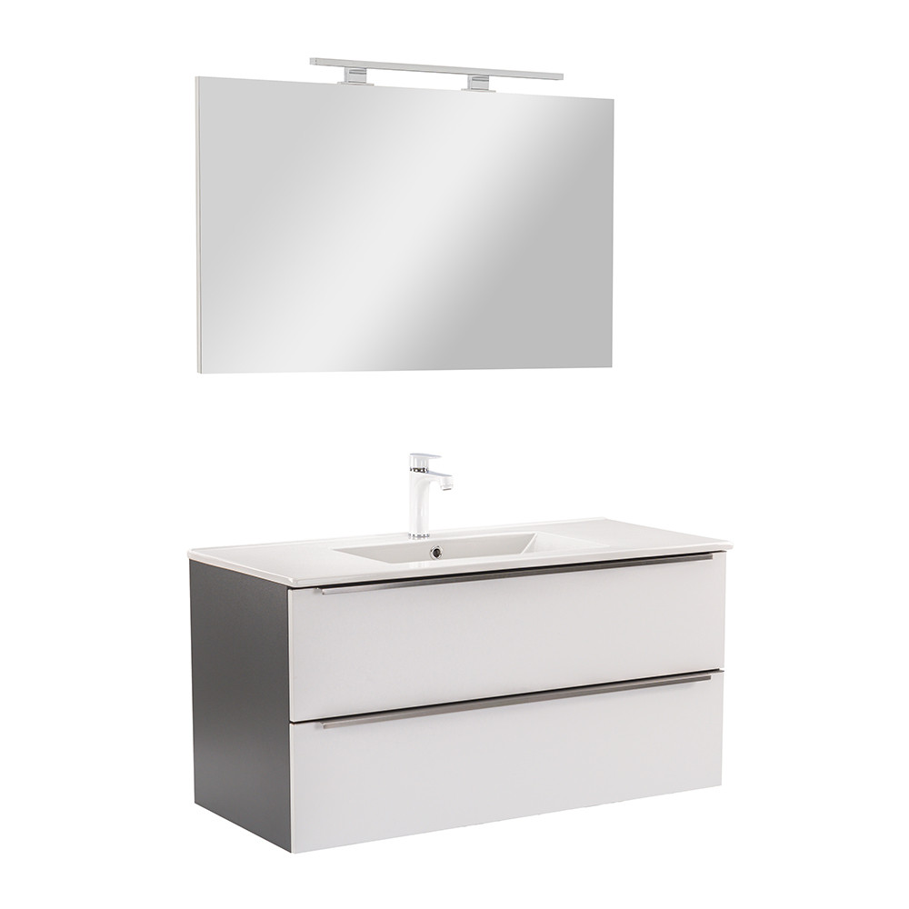 Vario Trim 100 komplett fürdőszoba bútor antracit-fehér (HX)