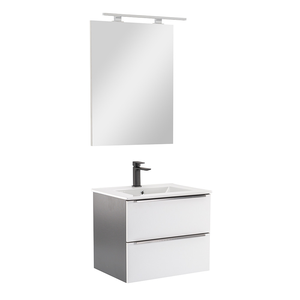 Vario Trim 60 komplett fürdőszoba bútor antracit-fehér (HX)
