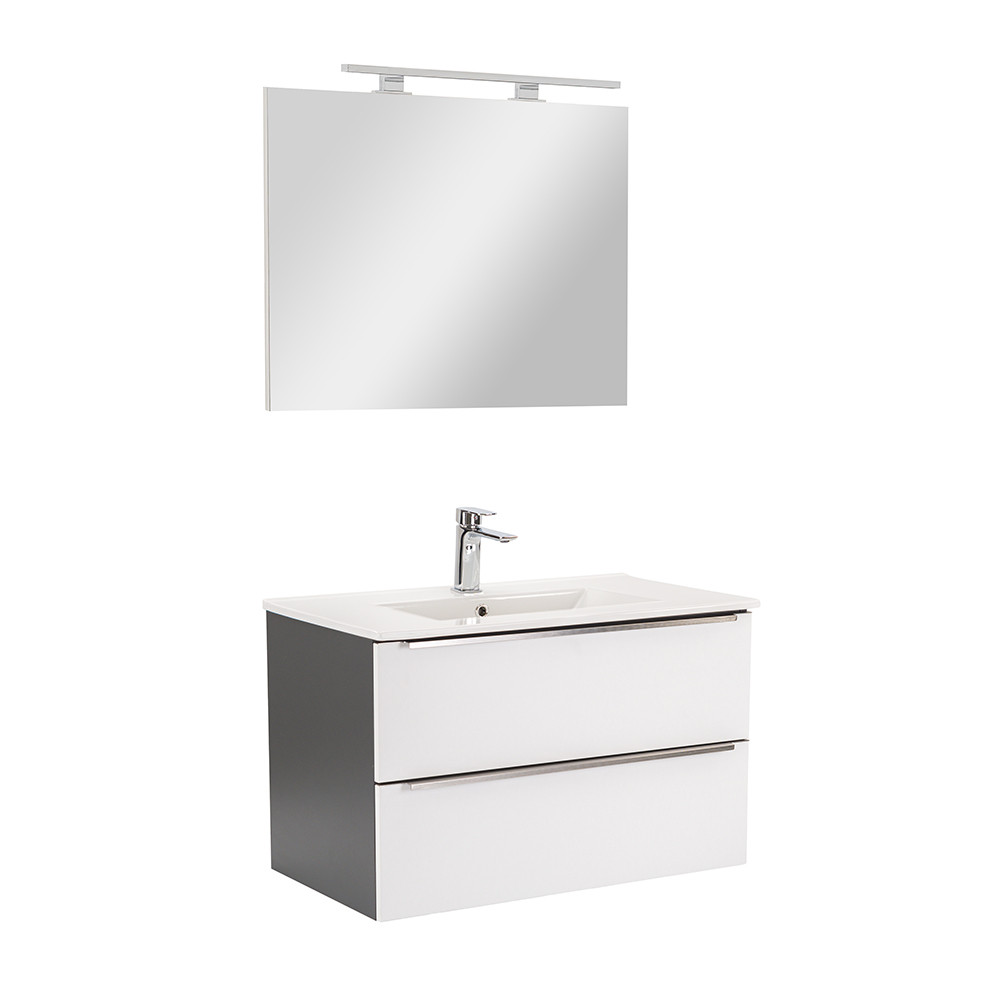 Vario Trim 80 komplett fürdőszoba bútor antracit-fehér (HX)
