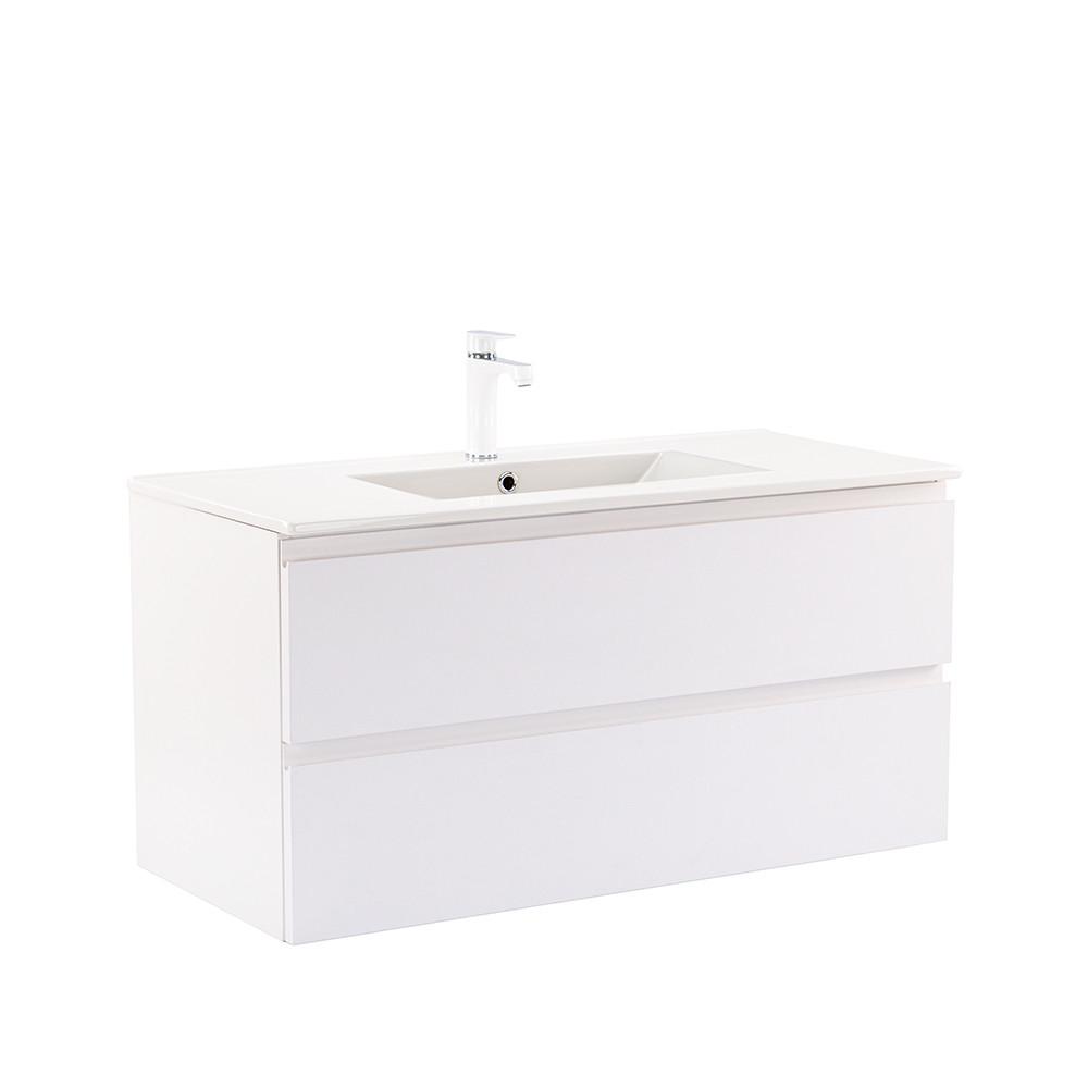 Vario Pull 100 alsó szekrény mosdóval fehér-fehér (HX)