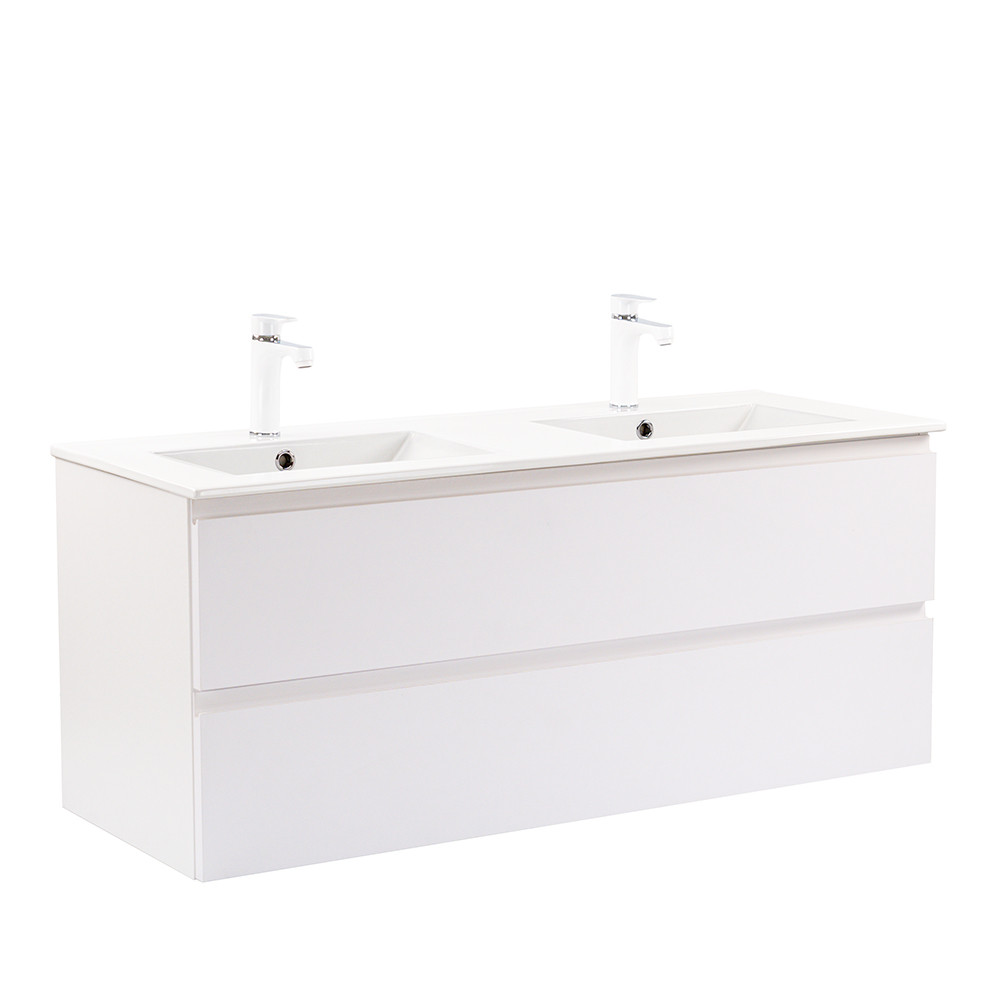 Vario Pull 120 alsó szekrény mosdóval fehér-fehér (HX)