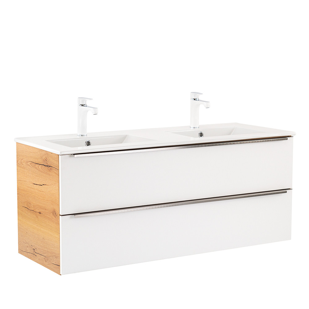 Vario Trim 120 alsó szekrény mosdóval tölgy-fehér (HX)