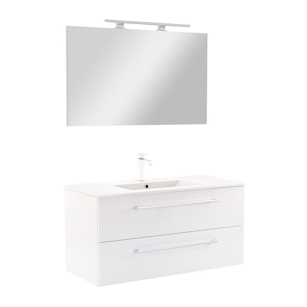 Vario Clam 100 komplett fürdőszoba bútor fehér-fehér (HX)