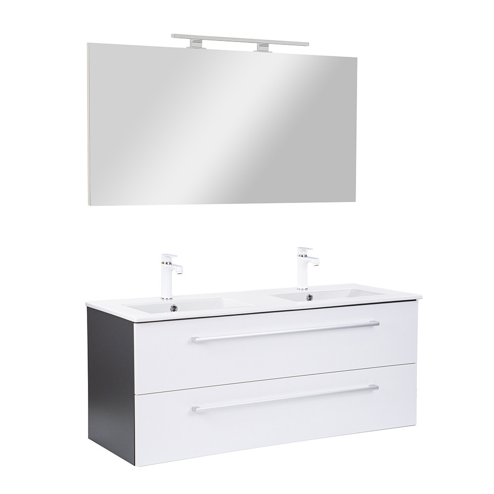 Vario Clam 120 komplett fürdőszoba bútor antracit-fehér (HX)