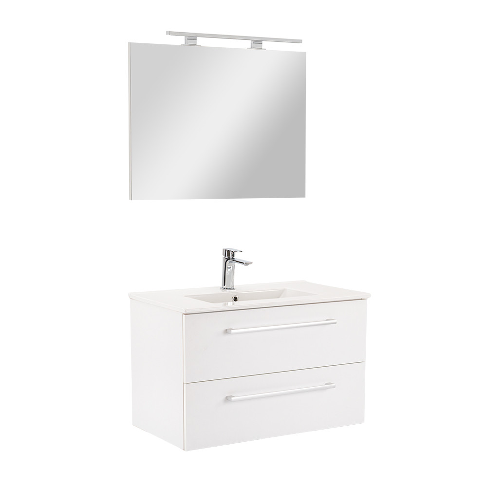 Vario Clam 80 komplett fürdőszoba bútor fehér-fehér (HX)