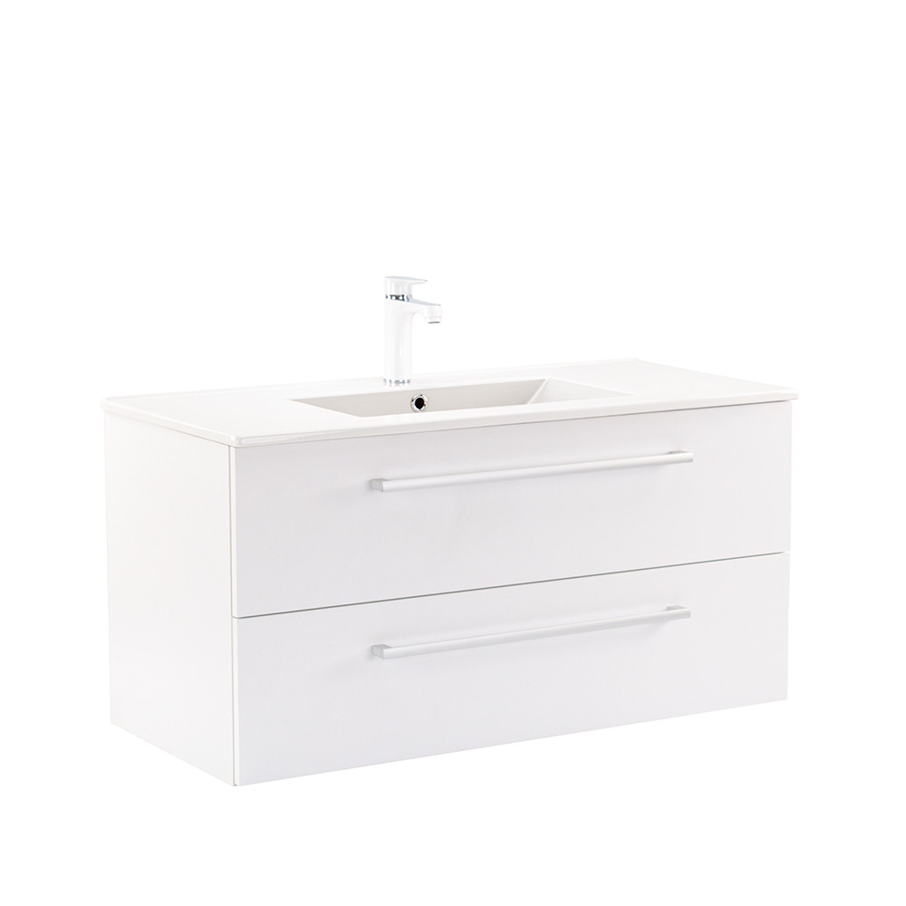 Vario Clam 100 alsó szekrény mosdóval fehér-fehér (HX)