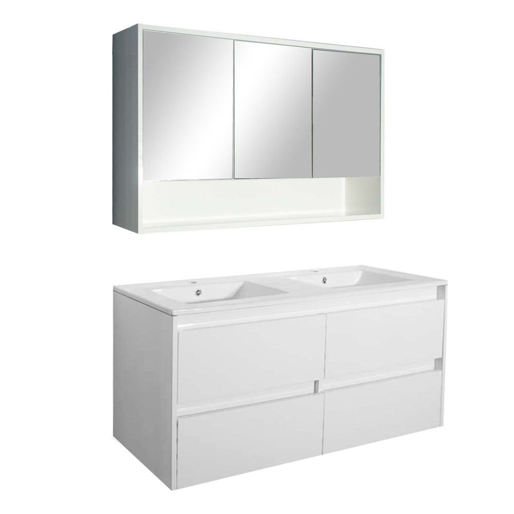 Porto 120 komplett fürdőszoba bútor fehér színben (HX)