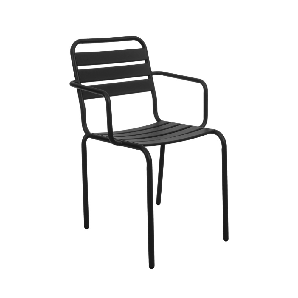 VICTOR acél kerti szék fekete színben (HX)