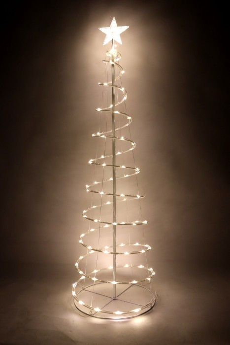 Kültéri LED spirál karácsonyfa melegfehér 150 cm (HX)