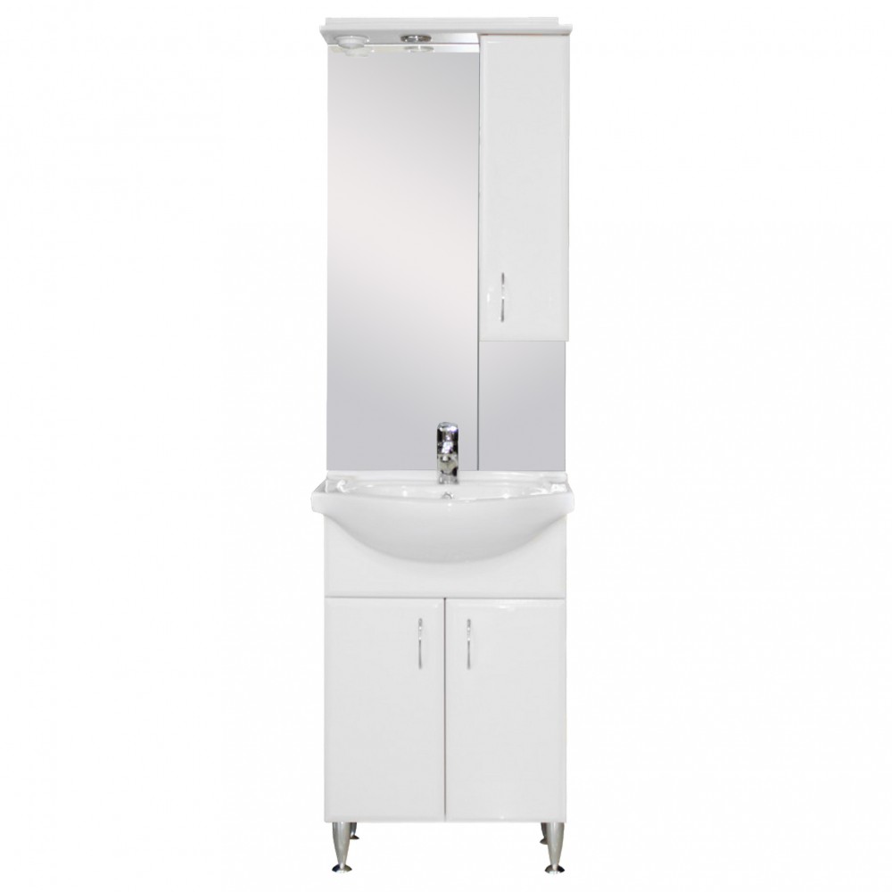 Bianca Plus 55 komplett fürdőszobabútor, magasfényű fehér színben, jobbos nyitási irány (HX)
