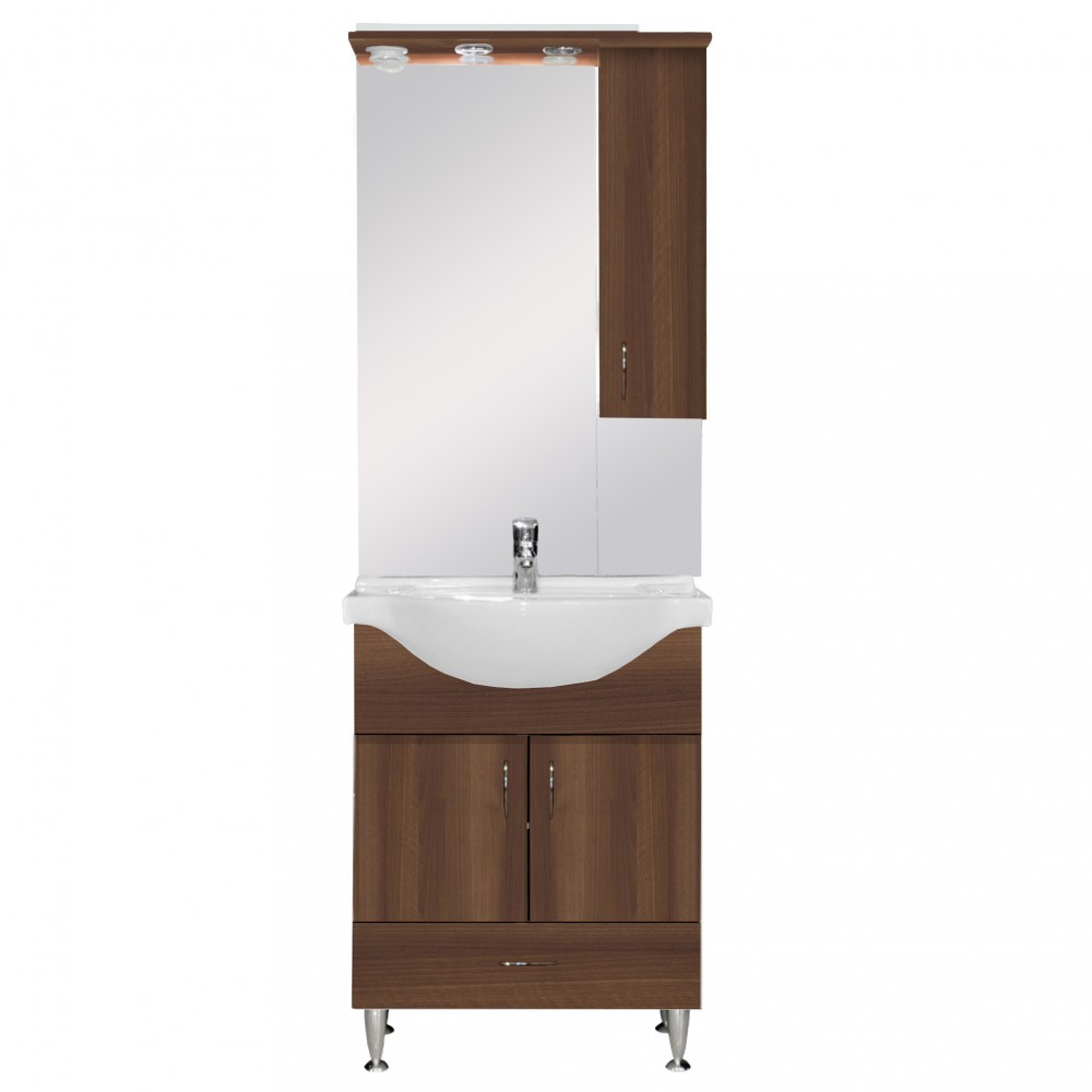 Bianca Plus 65 komplett fürdőszobabútor, aida dió színben, jobbos nyitási irány (HX)