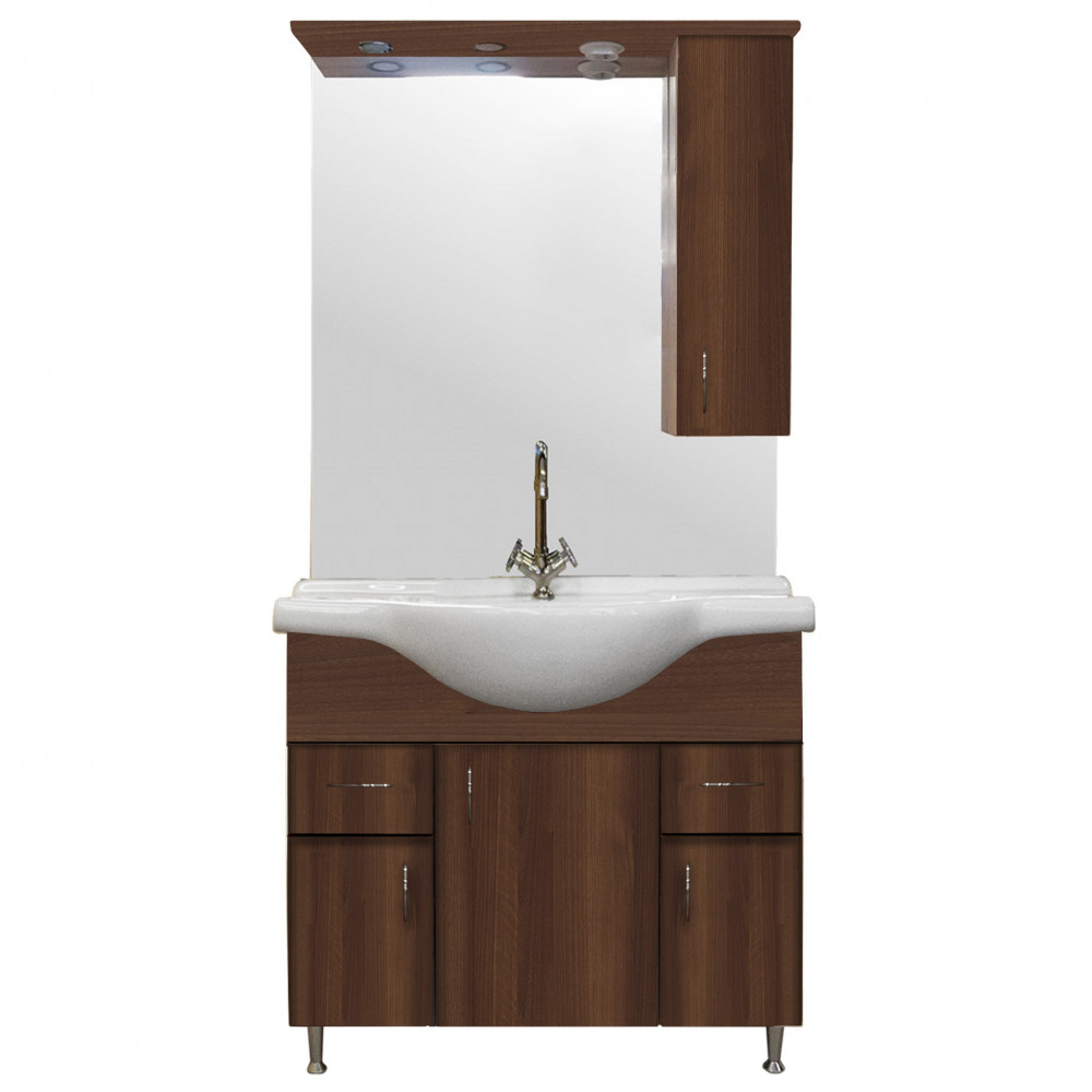 Bianca Plus 85 komplett fürdőszobabútor, aida dió színben, jobbos nyitási irány (HX)
