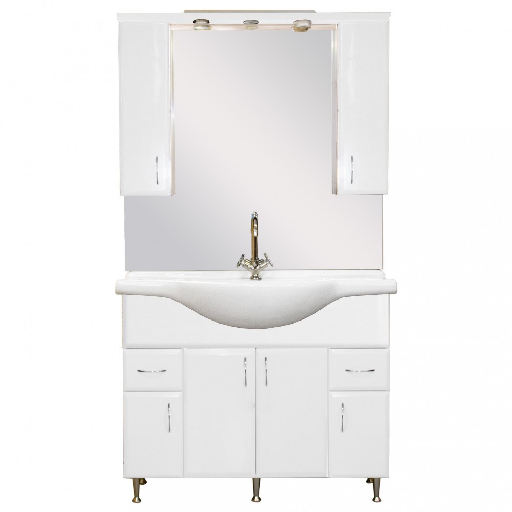 Bianca Plus 105 komplett fürdőszobabútor, magasfényű fehér színben (HX)