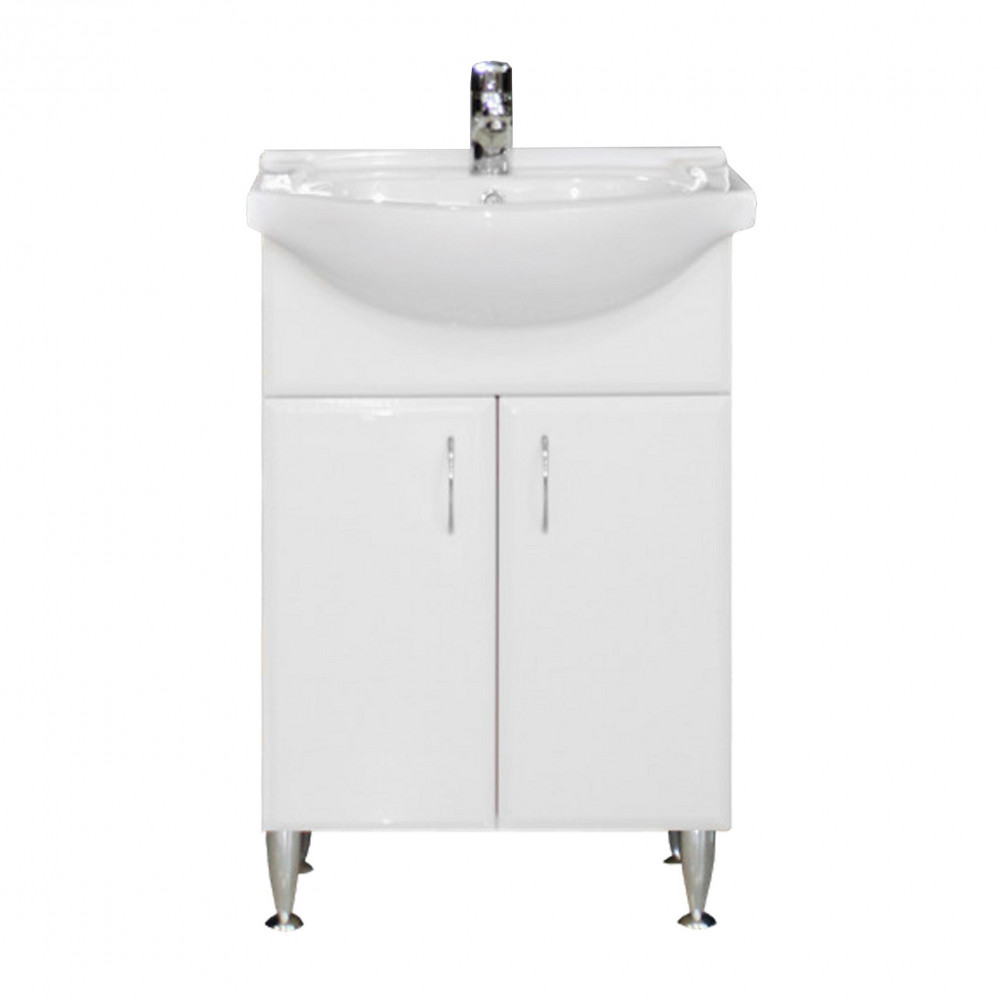 Bianca Plus 55 alsó szekrény mosdóval, magasfényű fehér színben (HX)