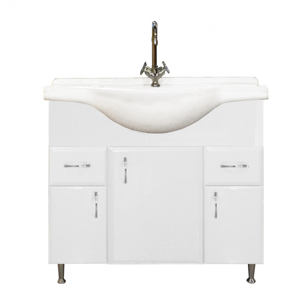 Bianca Plus 85 alsó szekrény mosdóval, magasfényű fehér színben (HX)