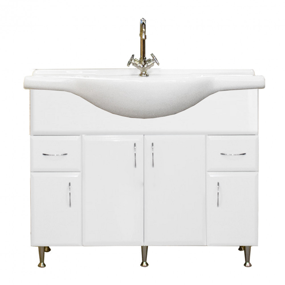 Bianca Plus 105 alsó szekrény mosdóval, magasfényű fehér színben (HX)
