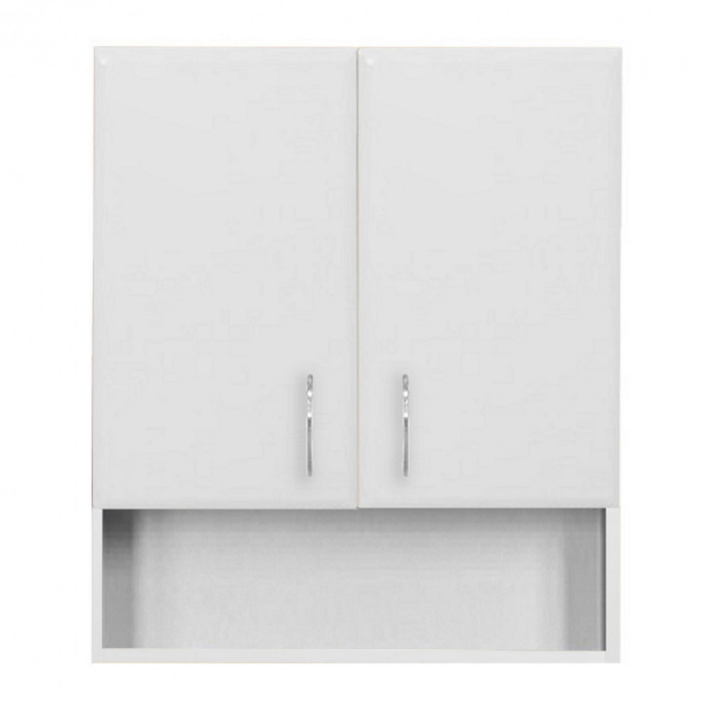 Bianca Plus 60-as Faliszekrény 2 ajtóval, nyitott alsó résszel, magasfényű fehér színben (HX)