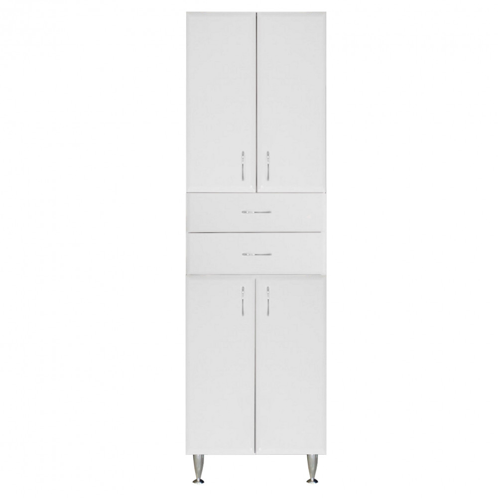 Bianca Plus 60 magas szekrény 4 ajtóval, 2 fiókkal, magasfényű fehér színben (HX)