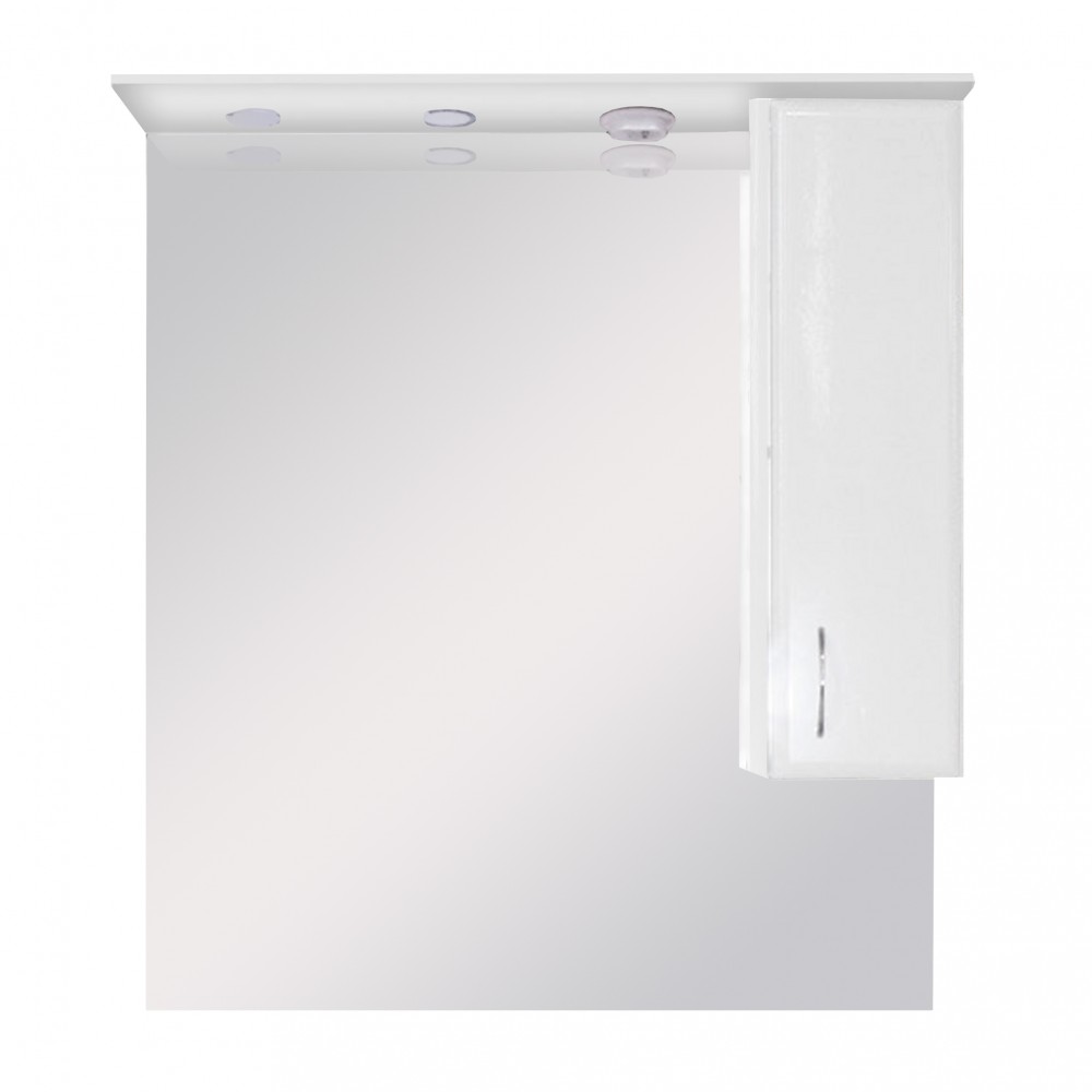 Bianca Plus 85 fürdőszoba bútor felsőszekrény, magasfényű fehér színben, jobbos nyitásirány (HX)