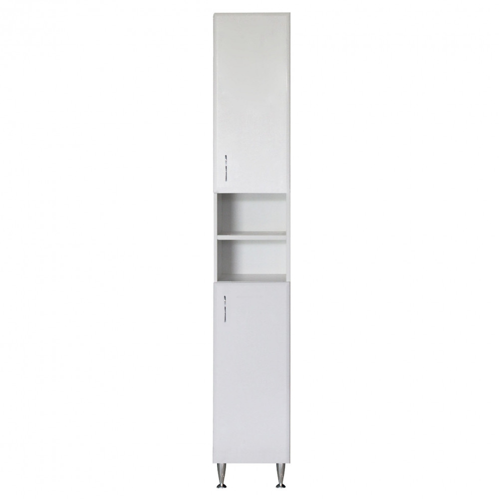 Bianca Plus 30 magas szekrény 2 ajtóval, nyitott, magasfényű fehér színben, univerzális (HX)
