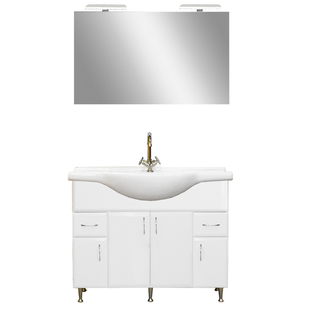 Bianca Prime 105 komplett fürdőszobabútor, magasfényű fehér színben (HX)