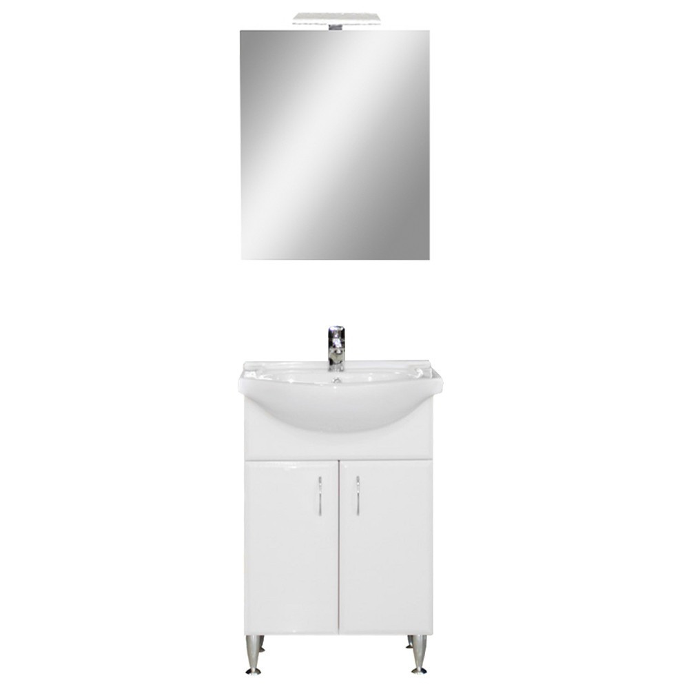 Bianca Prime 55 komplett fürdőszobabútor, magasfényű fehér színben (HX)