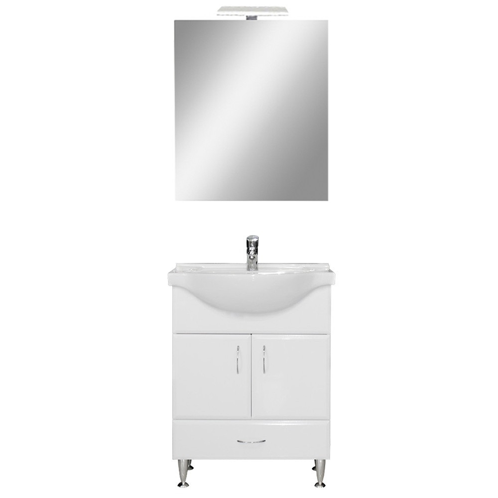 Bianca Prime 65 komplett fürdőszobabútor, magasfényű fehér színben (HX)