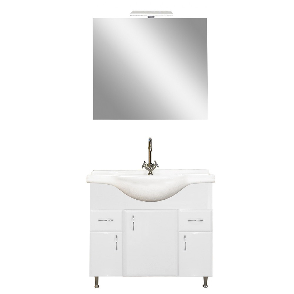 Bianca Prime 85 komplett fürdőszobabútor, magasfényű fehér színben (HX)
