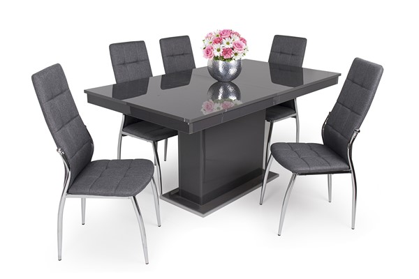 Boris szék Magasfényű Flóra asztallal - 5 személyes étkezőgarnitúra