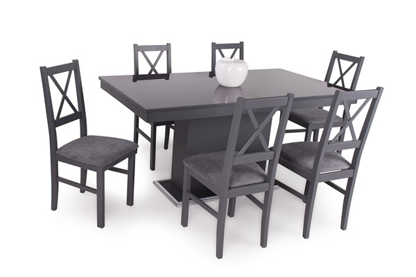 Flóra Plusz asztal Luna székkel - 6 személyes étkezőgarnitúra