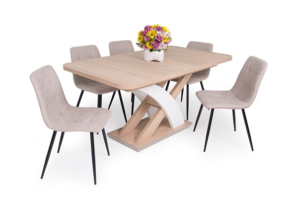 Kamil szék Elis asztallal - 5 személyes étkezőgarnitúra